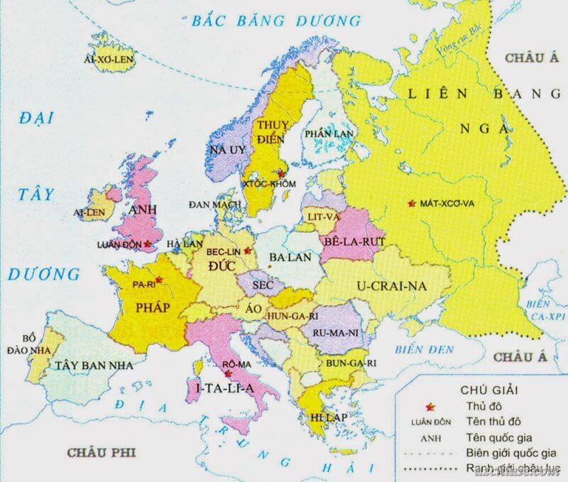 Bản đồ Châu Âu - Châu Âu có diện tích là bao nhiêu? 